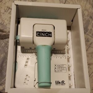 Cinch Mini Binding Tool with White and Light Blue Handle